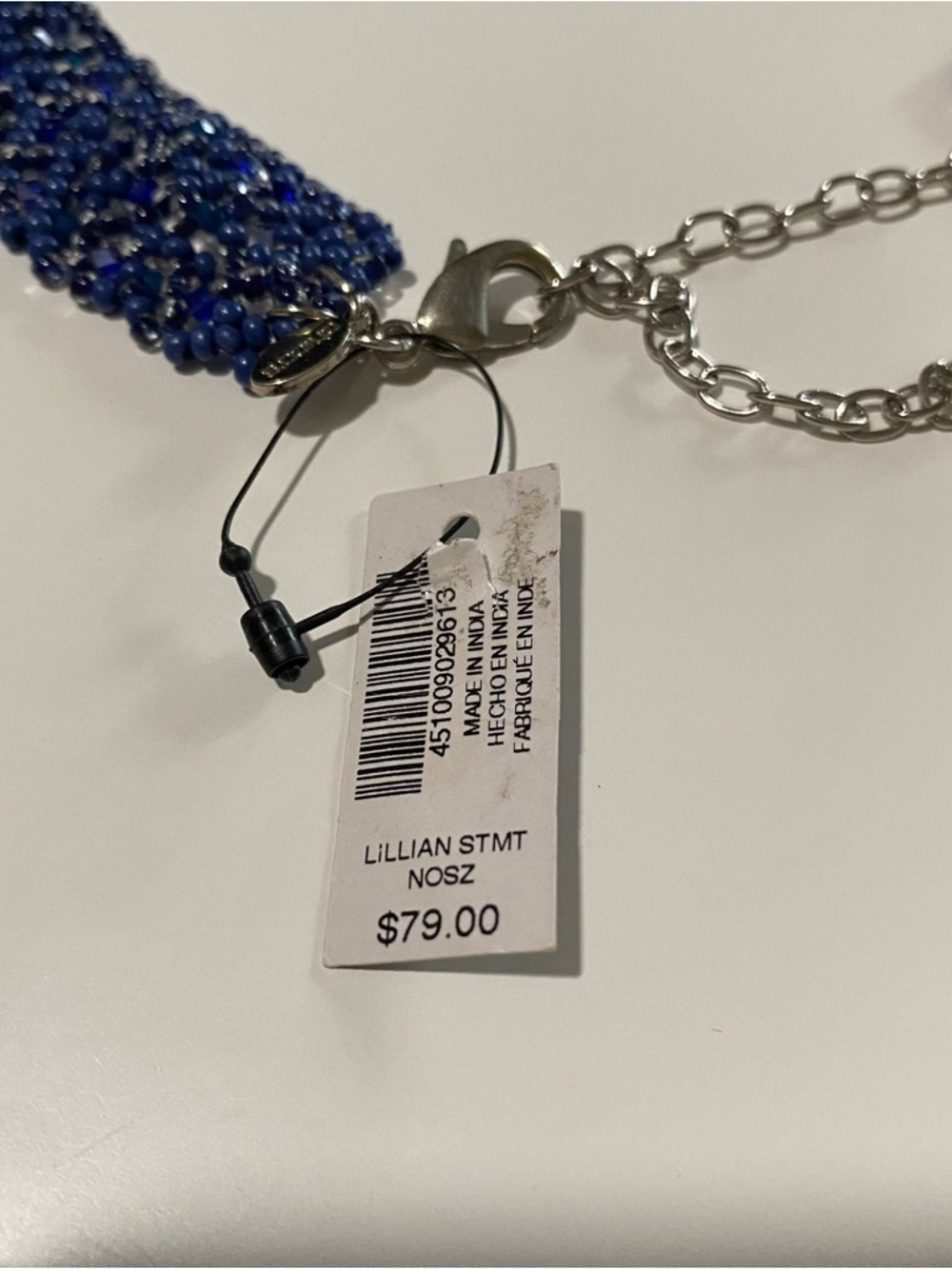 NWT Chico’s Multi-Strand Blue Ombre Beaded Waterfall Necklace quality beads used - Picture 7 of 10